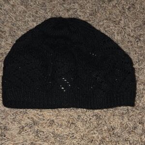 Self Esteem Black Fuzzy Knit Hat